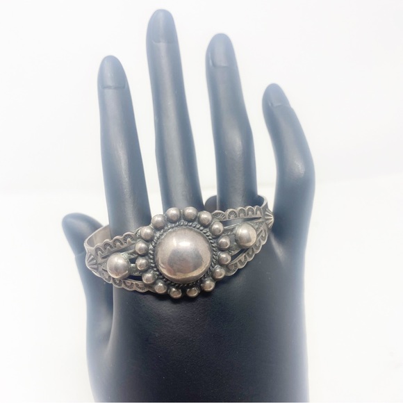 658 Vintage Fred Harvey Era Silver Ingot Cuff Bracelet - Picture 2 of 12